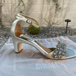 Badgley Mischka Alison Block Heel Ivory Bridal